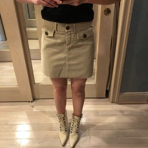 Chloe corduroy khaki skirt